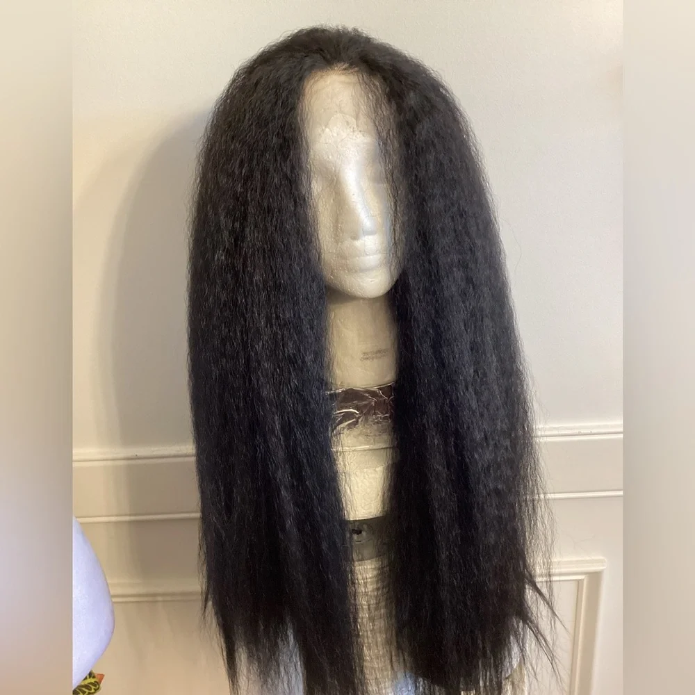 Elegant Synthetic ~24-26inch Long Kinky Straight Wig